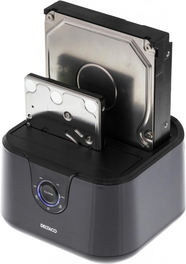 DELTACO USB 3.0 telakka-asema, kloonaus, 2x2,5/3,5 DELTACO USB 3.0 telakka-asema, kloonaus, 2x2,5/3,5
