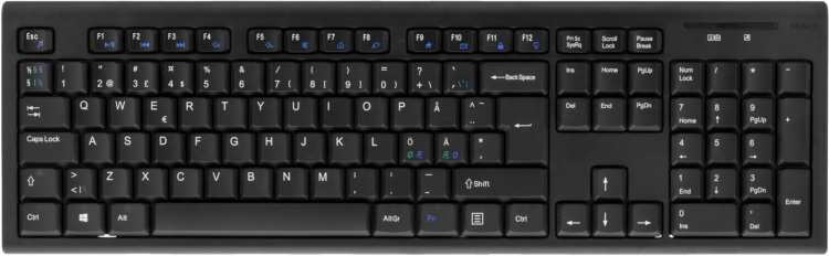 DELTACO langaton näppäimistö, USB-vastaanotin, pohjoism. asett., musta