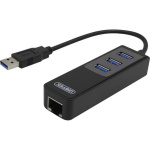 DELTACO verkkosovitin, 1xGigabitRJ45, 1xUSB3 A ur, 3x USB3 na, musta DELTACO verkkosovitin, 1xGigabitRJ45, 1xUSB3 A ur, 3x USB3 na, musta