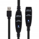 DELTACO aktiivinen USB 3.0-jatkokaapeli, Tyyppi A u-n,adp,15m, sininen