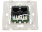 DELTACO seinärasia, pinta-asennettava UTP 2xRJ45, Cat6, valkoinen DELTACO seinärasia, pinta-asennettava UTP 2xRJ45, Cat6, valkoinen
