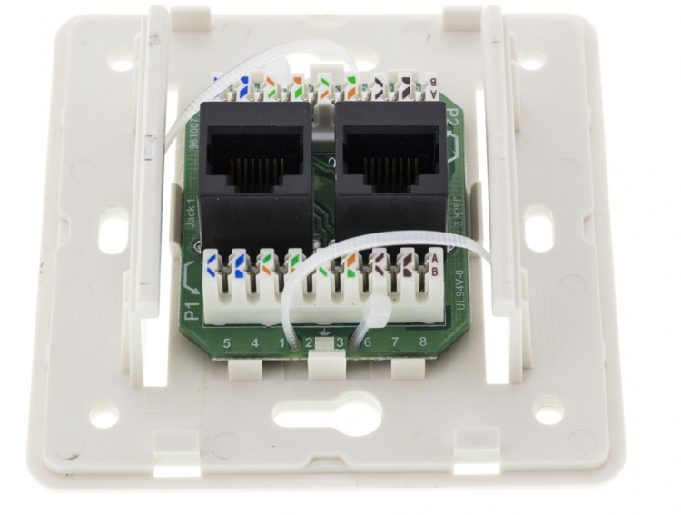 DELTACO seinärasia, pinta-asennettava UTP 2xRJ45, Cat6, valkoinen DELTACO seinärasia, pinta-asennettava UTP 2xRJ45, Cat6, valkoinen