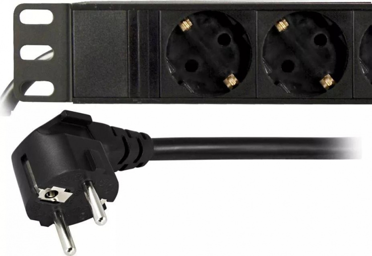 DELTACO Virtapaneeli,10xCEE 7/4 ulostul., 1xCEE 7/7, 0,501m,1U, 3m, mu