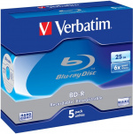 Verbatim BD-R, 6x, 25GB/200min, jewel case 5-pakkaus