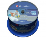 Verbatim BD-R, 6x, 25GB/200tim, Wide Inkjet Printable, 50-p spindel