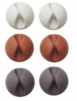 Kaapeliteline/kaapelipidike, 6 kpl (valkoinen/ruskea/musta)