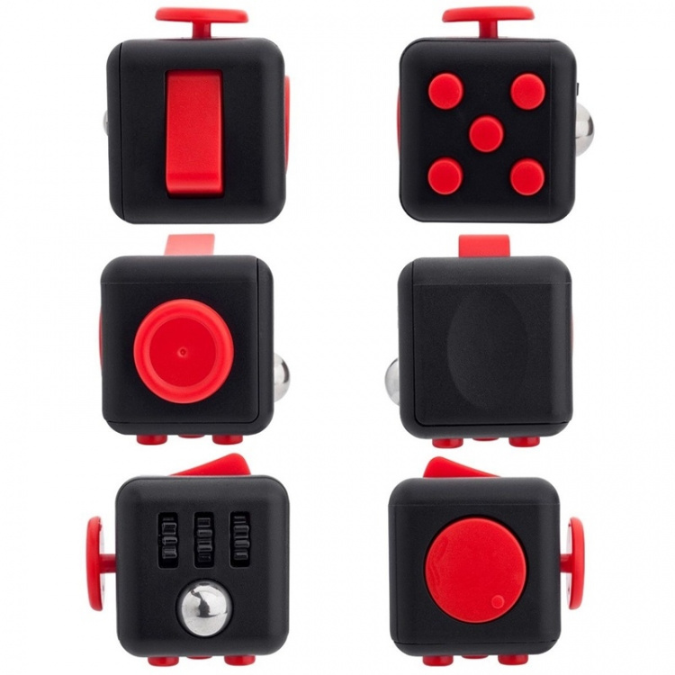 Fidget Cube, musta/punainen