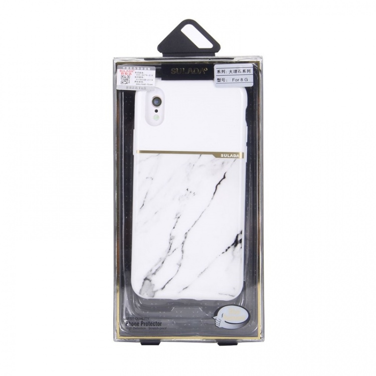 Pehmeä TPU-kotelo iPhone X/XS, valkoinen marmori