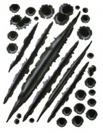 Kovat tarrat autoon/moottoripyörään - Luodinreikä ja kynsien jäljet Kovat tarrat autoon/moottoripyörään - Luodinreikä ja kynsien jäljet