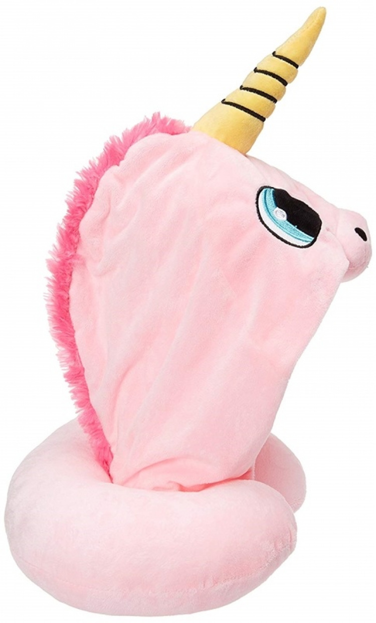 Nackkudde med Enhörningsluva - Rosa
