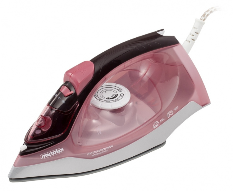 Mesko vaaleanpunainen höyrysilitysrauta, 2600 W
