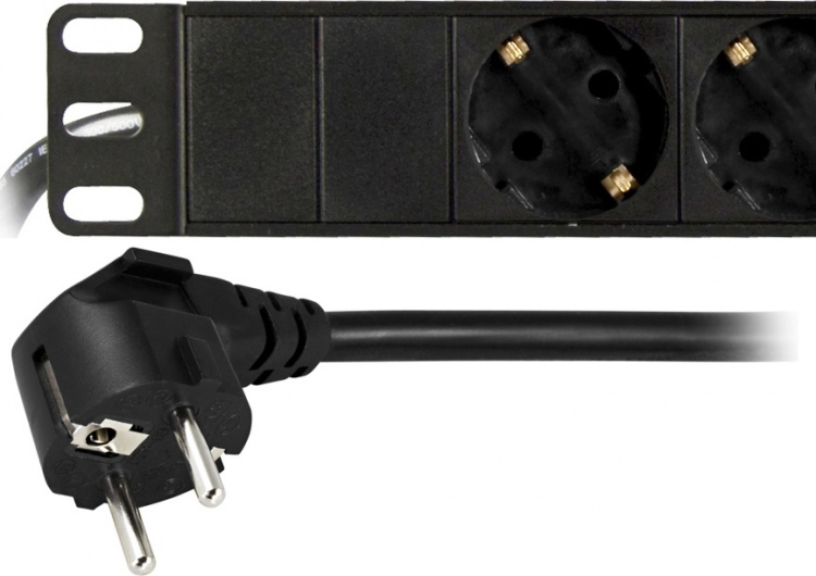 DELTACO virtapaneeli, 8xCEE 7/4, 1xCEE 7/7, 2m kaapeli, musta