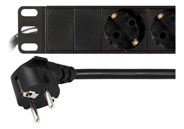 DELTACO virtapaneeli, 8xCEE 7/4, 1xCEE 7/7, 2m kaapeli, musta