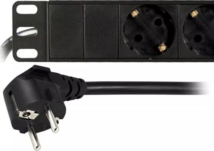 DELTACO virtapaneeli, 8xCEE 7/4, 1xCEE 7/7, 2m kaapeli, musta
