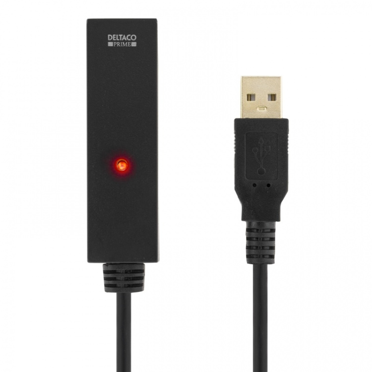 DELTACO PRIME USB 2.0 jatkokaapeli, aktiivinen, Tyyppi A ur - A na, 3m DELTACO PRIME USB 2.0 jatkokaapeli, aktiivinen, Tyyppi A ur - A na, 3m