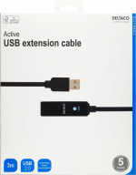 DELTACO PRIME USB 2.0 jatkokaapeli, aktiivinen, Tyyppi A ur - A na, 3m DELTACO PRIME USB 2.0 jatkokaapeli, aktiivinen, Tyyppi A ur - A na, 3m