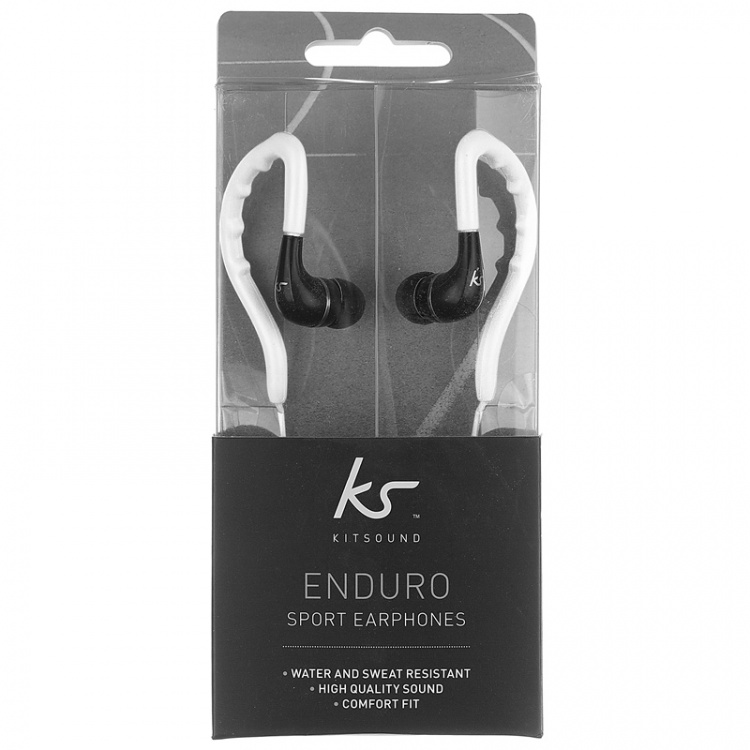 KITSOUND Enduro In-Ear Sport Clip Vesitiivis, White