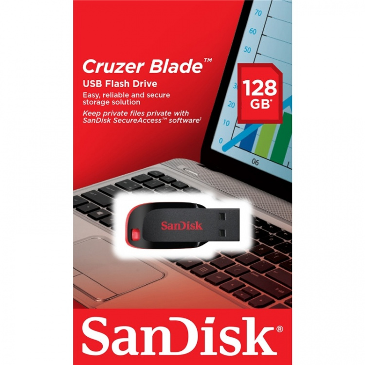 SANDISK Muistitikku 2.0 Blade 128 GB Black