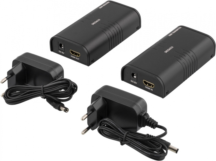 DELTACO HDMI-vahvistin, käytt. Ethernet-kaap., 1080p jopa 120m, musta DELTACO HDMI-vahvistin, käytt. Ethernet-kaap., 1080p jopa 120m, musta