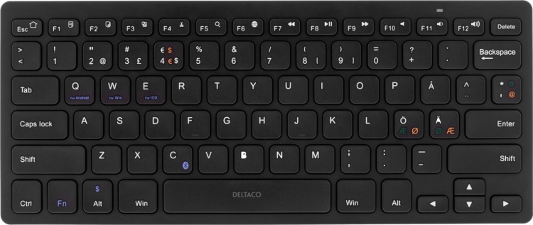 DELTACO langaton mininäppäimistö, hiljaiset näppäimet, Bluetooth DELTACO langaton mininäppäimistö, hiljaiset näppäimet, Bluetooth