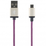 STREETZ USB-kaapeli, kangasp., Type A ur - Type Micro B, 1m, violetti STREETZ USB-kaapeli, kangasp., Type A ur - Type Micro B, 1m, violetti