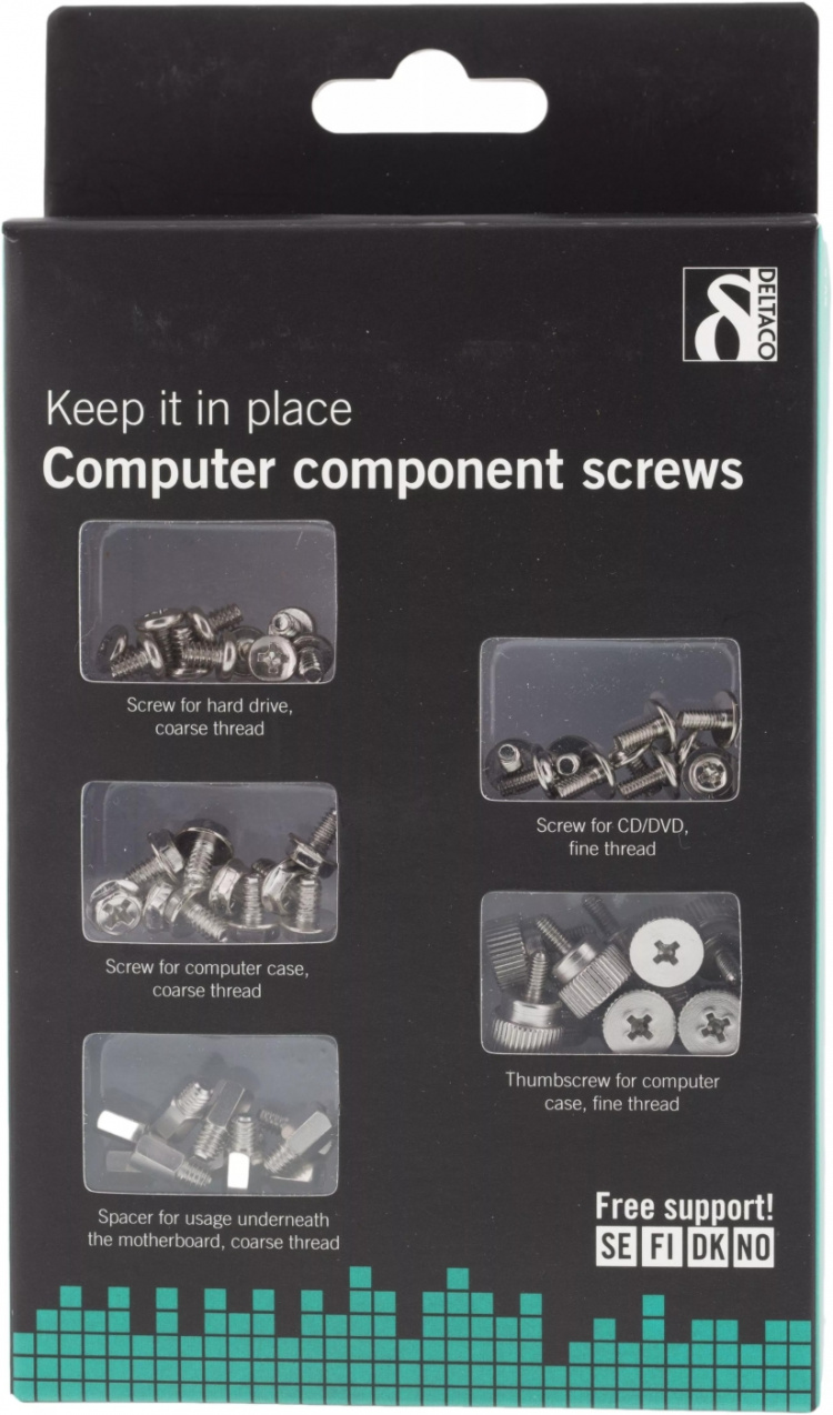 Ruuvisarja kotelolle/FDD/HDD + ilmapala emokortille 10/50 paketissa