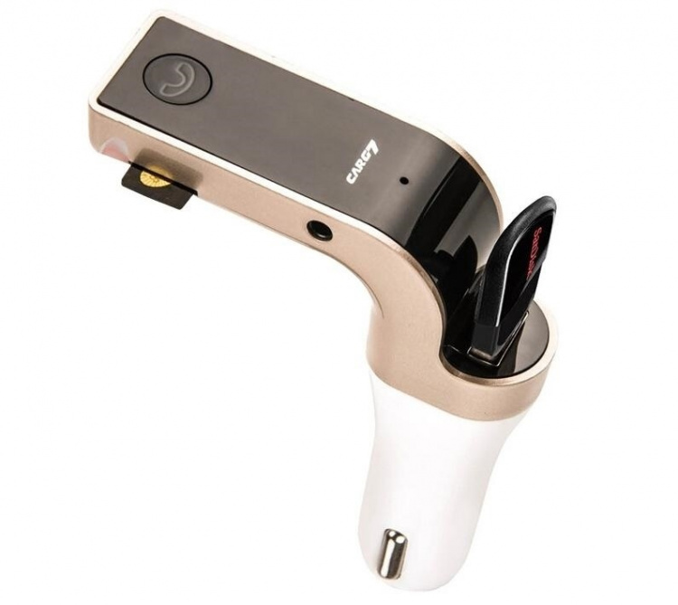 FM-lähetin Bluetooth handsfree (kultainen) FM-lähetin Bluetooth handsfree (kultainen)