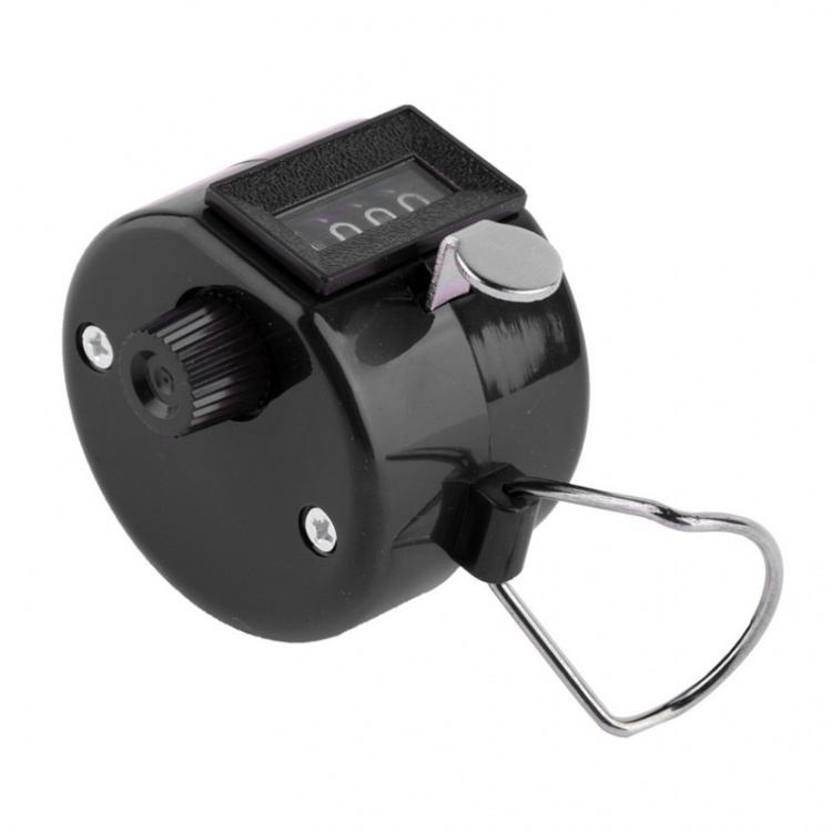 Käsilaskin nelinumeroisella laskentajärjestelmällä, musta