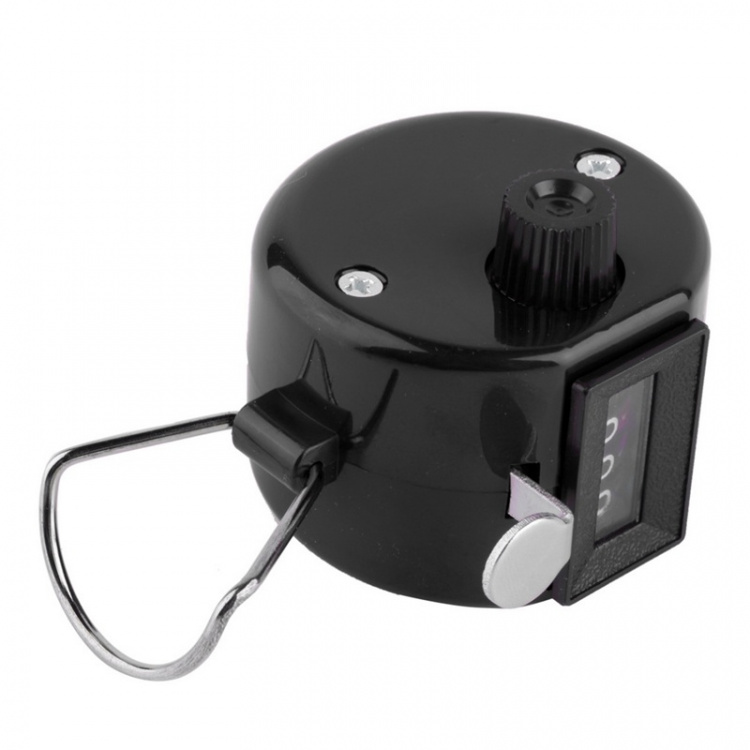 Käsilaskin nelinumeroisella laskentajärjestelmällä, musta