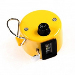 Käsinelaskuri nelinumeroisella laskurilla, keltainen