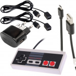 Täydellinen lisävarustesarja NES Classic Minille langallisia ohjaimia varten