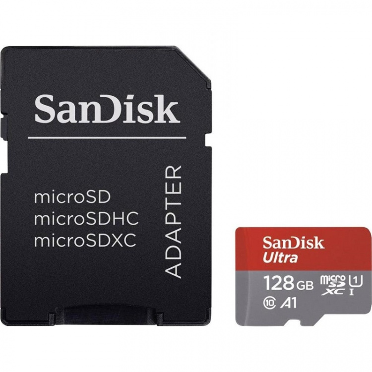 SanDisk minneskort 128GB, Ultra microSDXC, Class 10, UHS-I, 100MB/s