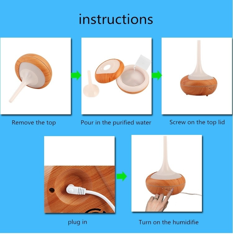 Puinen ilmankostutin LED-valo, vaalea puu 240 ml Puinen ilmankostutin LED-valo, vaalea puu 240 ml