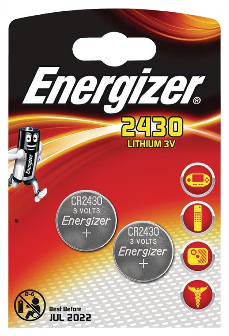 Energizer Litiumnappiparisto CR2430 | 3 V DC | 320 mAh | 2 - Läpipainopakkaus | Hopea Energizer Litiumnappiparisto CR2430 | 3 V DC | 320 mAh | 2 - Läpipainopakkaus | Hopea