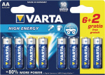 Varta Alkaliparisto AA 1.5 V High Energy 8-Monipakkaus Varta Alkaliparisto AA 1.5 V High Energy 8-Monipakkaus