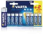 Varta Alkaliparisto AA 1.5 V High Energy 8-Monipakkaus Varta Alkaliparisto AA 1.5 V High Energy 8-Monipakkaus