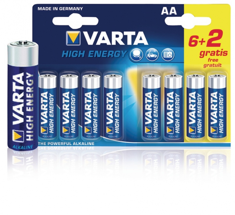 Varta Alkaliparisto AA 1.5 V High Energy 8-Monipakkaus Varta Alkaliparisto AA 1.5 V High Energy 8-Monipakkaus