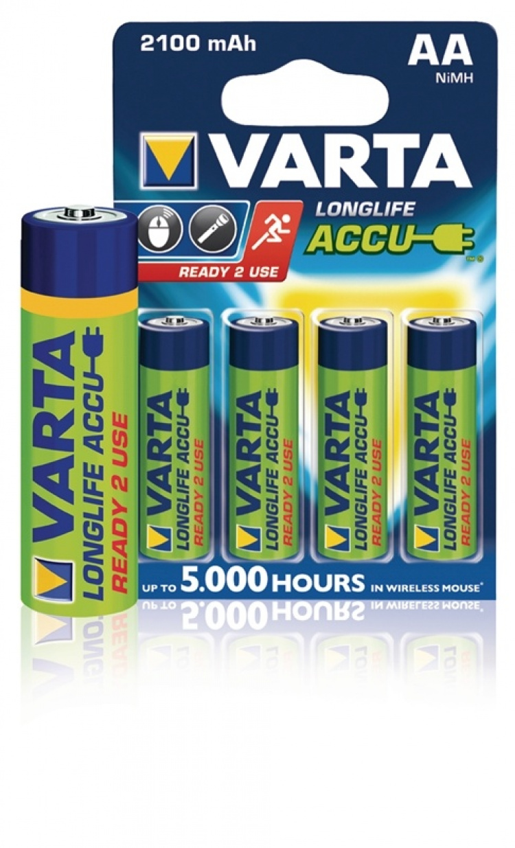 Varta Ladattava Ni-MH-Akku AA | 1.2 V DC | 2100 mAh | 4-Blister-kortti