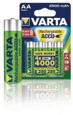 Varta Ladattava Ni-MH-Akku AA | 1.2 V DC | 2500 mAh | 4-Blister-kortti Varta Ladattava Ni-MH-Akku AA | 1.2 V DC | 2500 mAh | 4-Blister-kortti