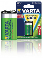 Varta Ladattava Ni-MH-Akku E | 9 V DC | 200 mAh | Esiladattu | 1 - Läpipainopakkaus | 6HR61 | Keltainen / Vihreä Varta Ladattava Ni-MH-Akku E | 9 V DC | 200 mAh | Esiladattu | 1 - Läpipainopakkaus | 6HR61 | Keltainen / Vihreä