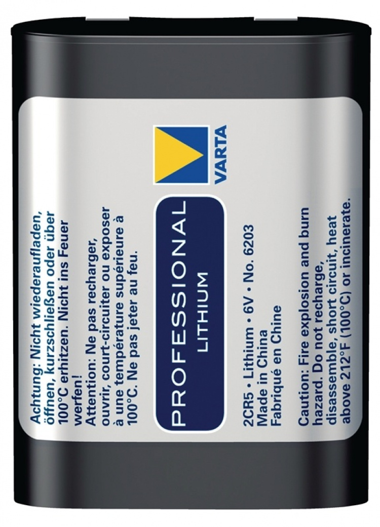 Varta Lithium Battery 2CR5 | 6 V DC | 1400 mAh | 1 - Läpipainopakkaus | Harmaa / Hopea Varta Lithium Battery 2CR5 | 6 V DC | 1400 mAh | 1 - Läpipainopakkaus | Harmaa / Hopea