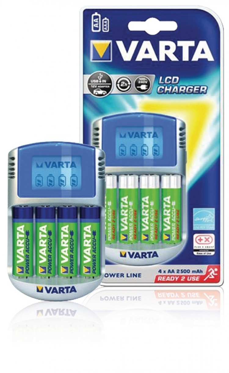Varta NiMH akkulaturi AA / AAA | 1.2 V DC | 4x AA/HR6 2600 mAh | Trickle-lataus | Euro / Tyyppi-C (CEE 7/16) | Akun tyyppi: AA Varta NiMH akkulaturi AA / AAA | 1.2 V DC | 4x AA/HR6 2600 mAh | Trickle-lataus | Euro / Tyyppi-C (CEE 7/16) | Akun tyyppi: AA