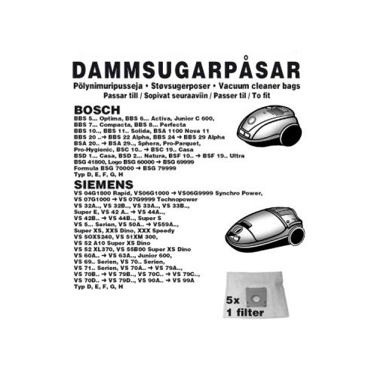 Champion Dammpåsar Bosch/Siemens, 5st