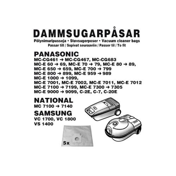Champion Dammpåsar Panasonic, 5st Champion Dammpåsar Panasonic, 5st
