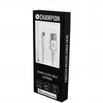 Champion USB-A Lightning-kaapeli 1m valkoinen