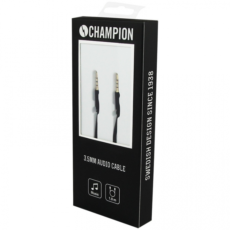 Champion 3,5mm äänikaapeli 1m musta Champion 3,5mm äänikaapeli 1m musta