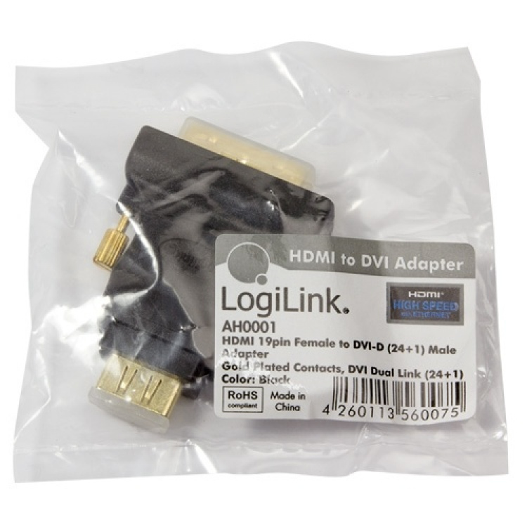 LogiLink HDMI naaras -> DVI-D uros