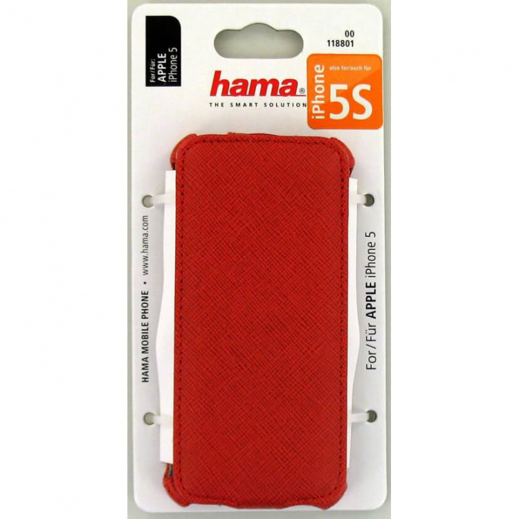 Hama iPhone5/5s/SE Laukku Flip-Front Punainen Nahkaa Hama iPhone5/5s/SE Laukku Flip-Front Punainen Nahkaa