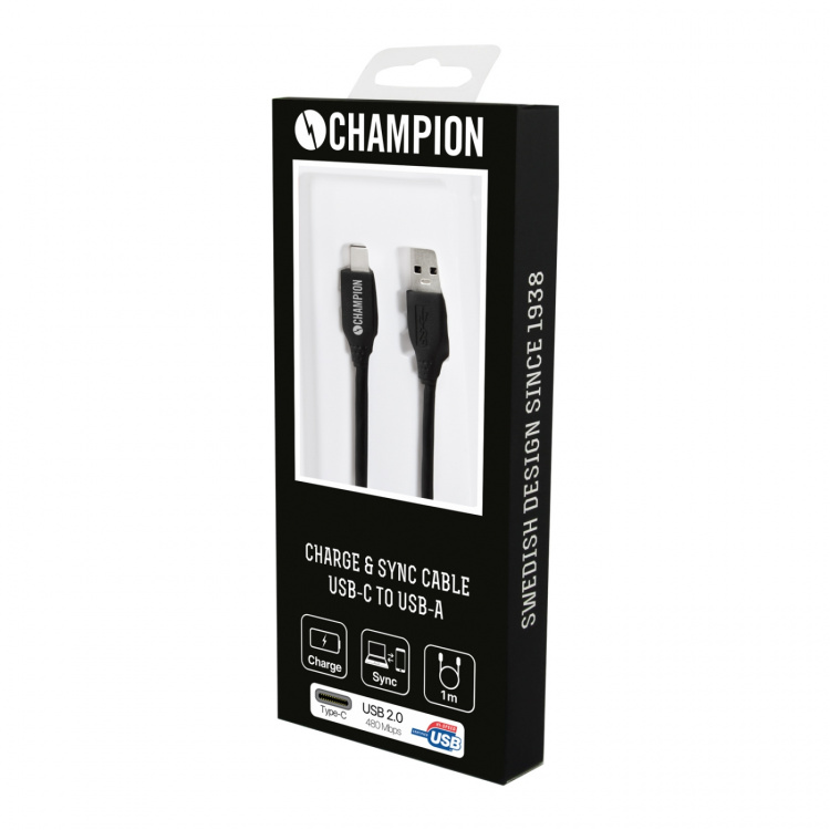 Champion USB 2.0 C till A, 1m