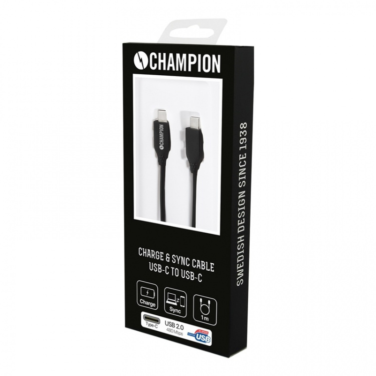 Champion USB 2.0 C till C, 1m Champion USB 2.0 C till C, 1m